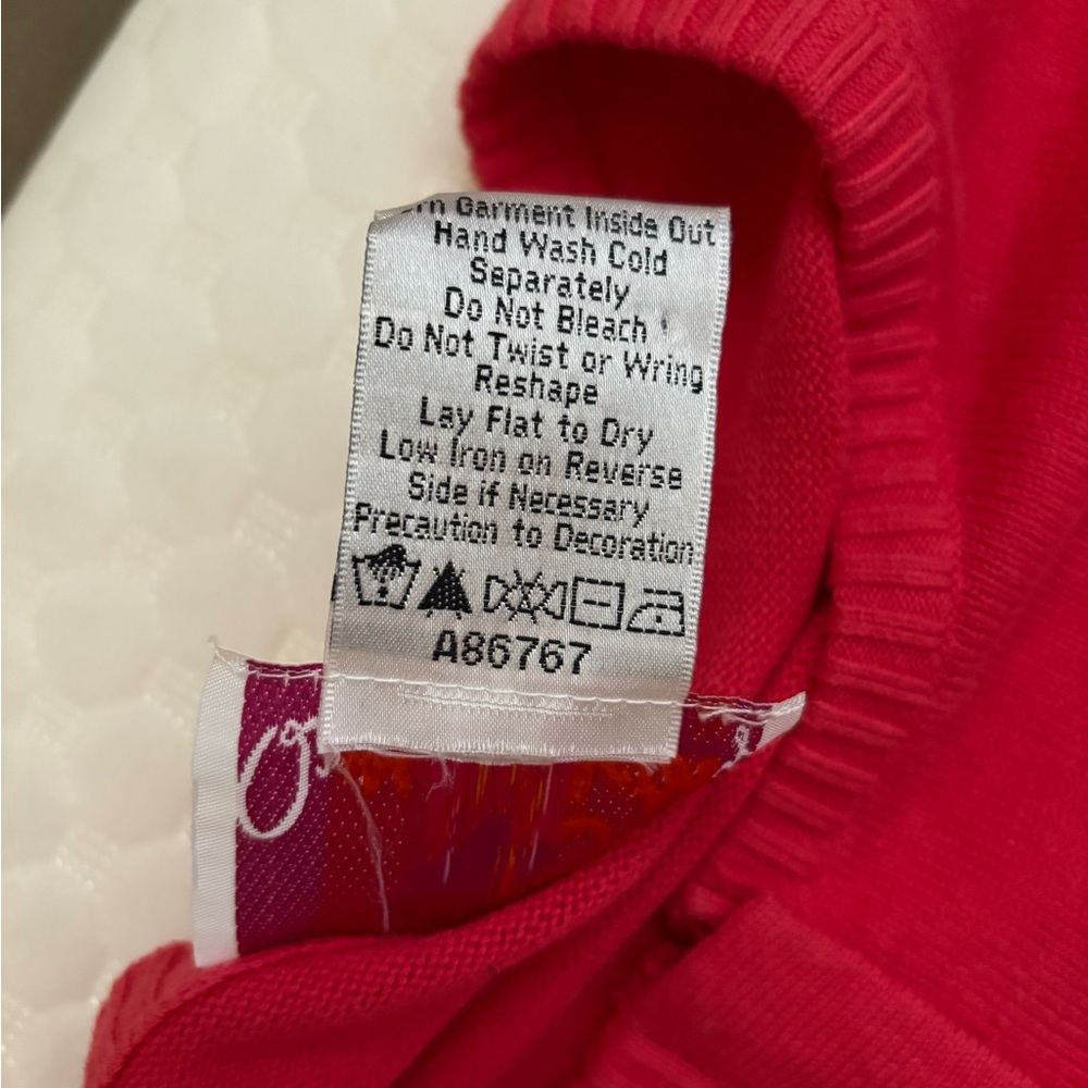 Quacker Factory Cardigan Size 1X Coral Sequin Embellished Sweater Jewel Zipper - Picture 8 of 8